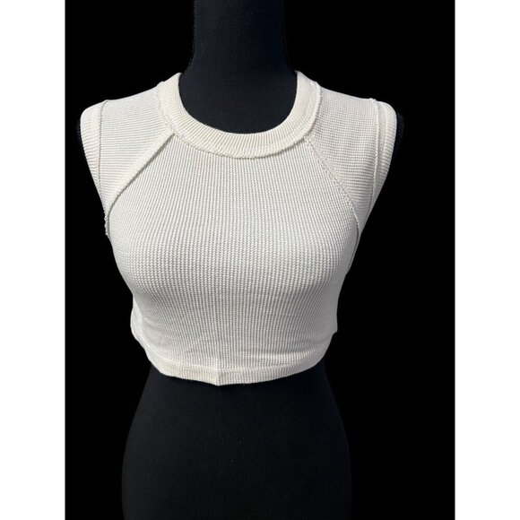 URBAN OUTFITTERS CROP TANK TOP WHITE BEACH VACATION RESORT XSMALL - Picture 1 of 7